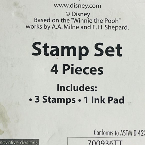 NEW 2018 Disney TSUM TSUM 4 Piece RUBBER STAMP SET - 3 Stamps & 1 Ink Pad - Picture 8 of 9